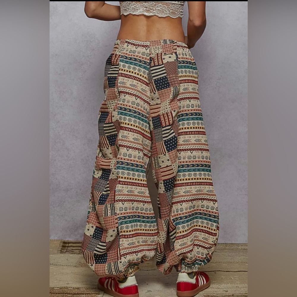 216 - Pol Multicolor Patchwork Jacquard Joggers - image 3